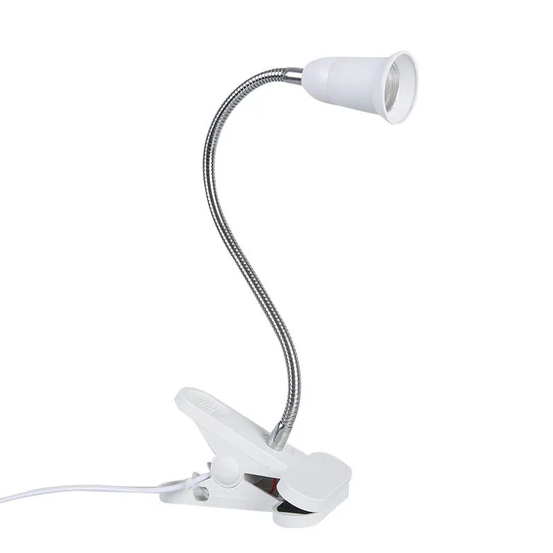 1 Piece E27 Desk Lamp Clip Holder E27 Table Light Clip Base With ON/OFF Switch 1.8m Cable Flexible Universal Turning socket