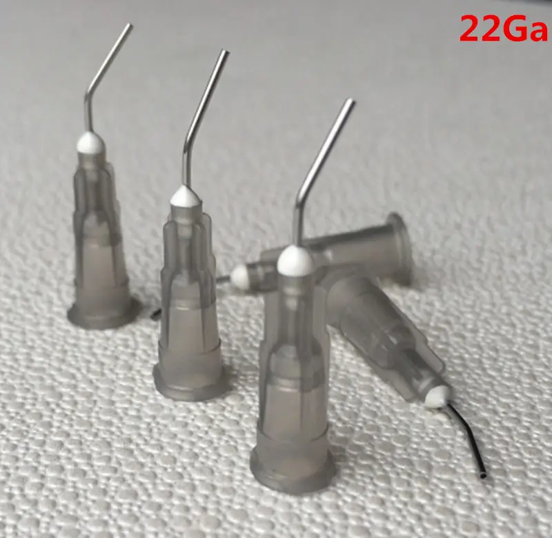 

100Pcs/bag Grey color Dental Pre Bent Flow Needle Tips 22 Gauge SEALANT CEMENT