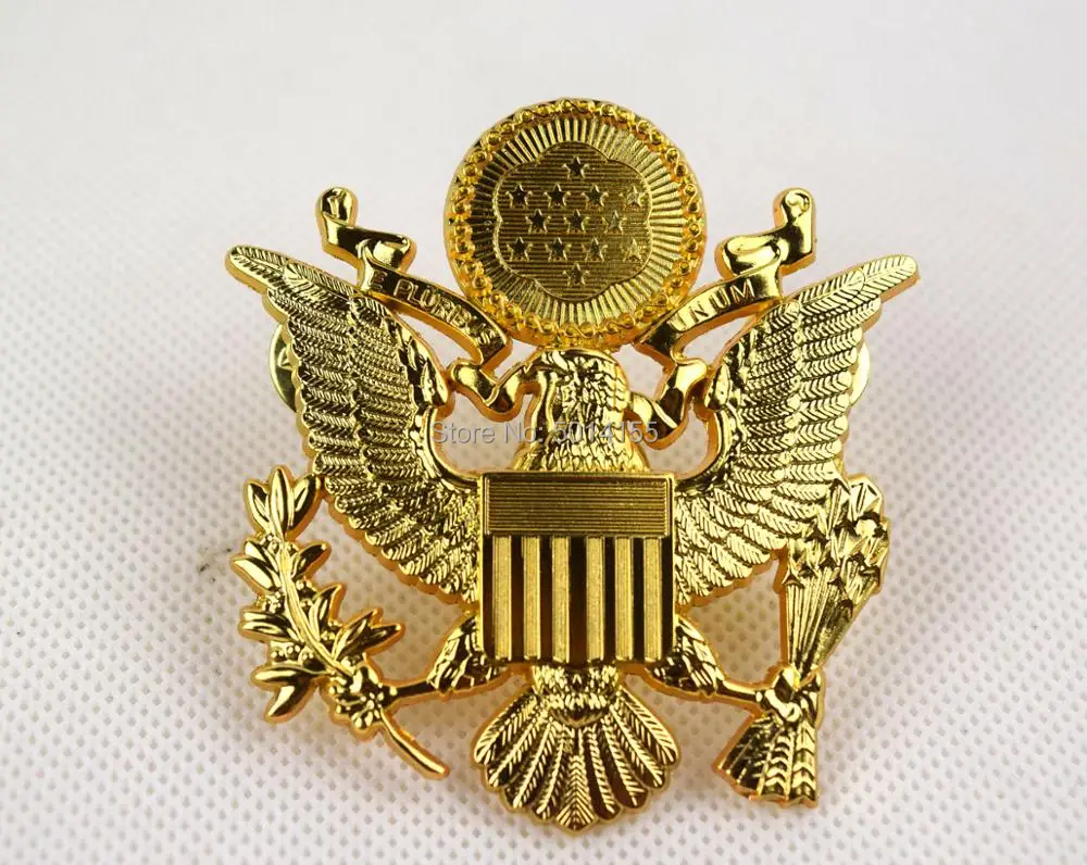 

WWII US Army Officer Cap Eagle Badge Insignia Gold