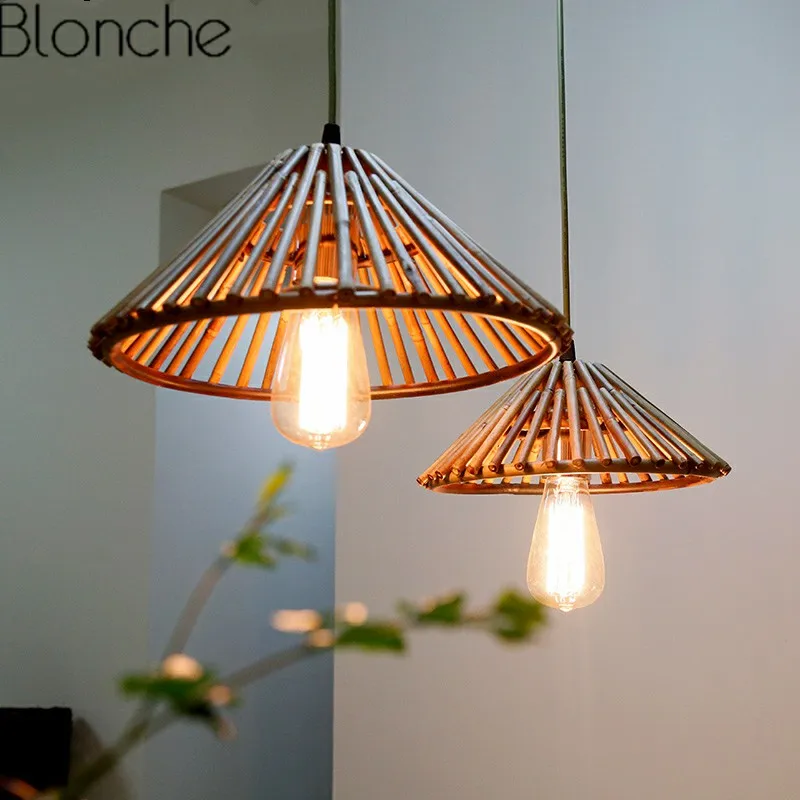 

Chinese Retro Bamboo Pendant Lights Creative Vintage Hanging Lamp for Living Room Restaurant Lighting Fixtures Home Decor E27