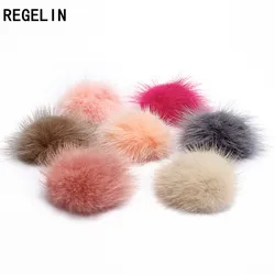 REGELIN Mink Fur Half Ball Fur Pompom DIY Jewelry Findings Mink Half Ball for shoes 6pcs/lot 50mm Jewelry Cloth Making Craft