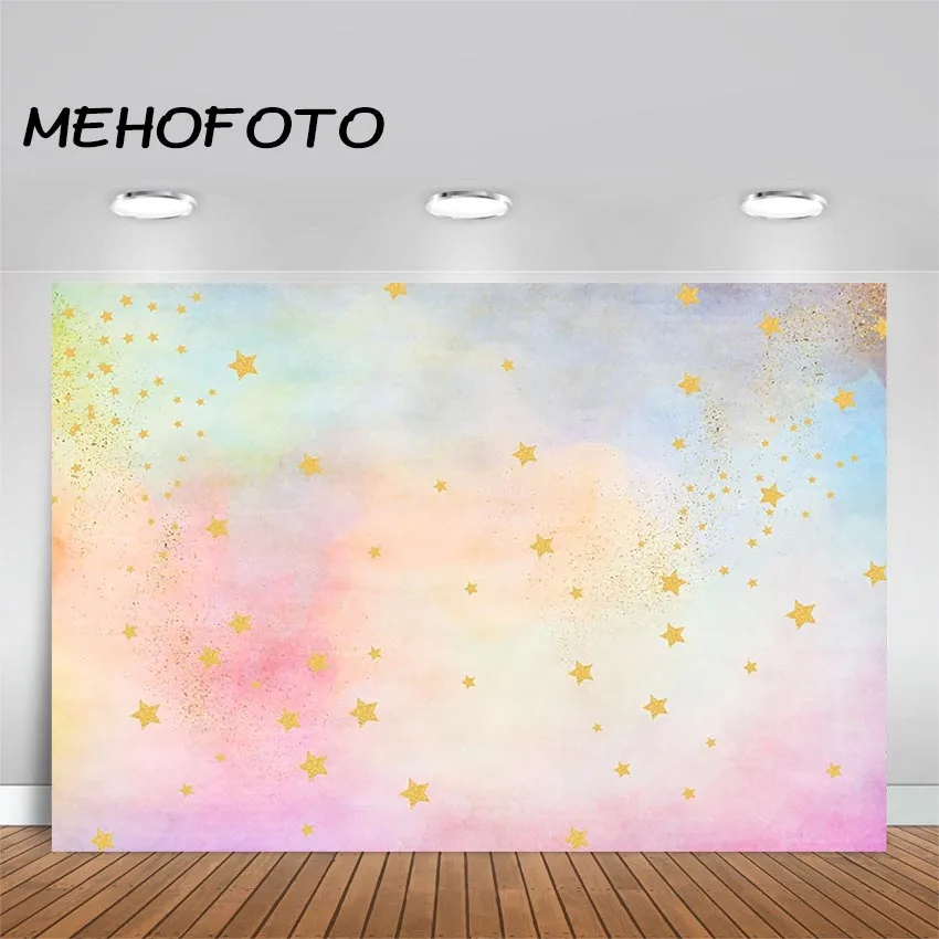 Fondo variopinto del ritratto del neonato del cielo della piccola stella blu rosa del contesto di fotografia dell'acquerello per lo Studio fotografico