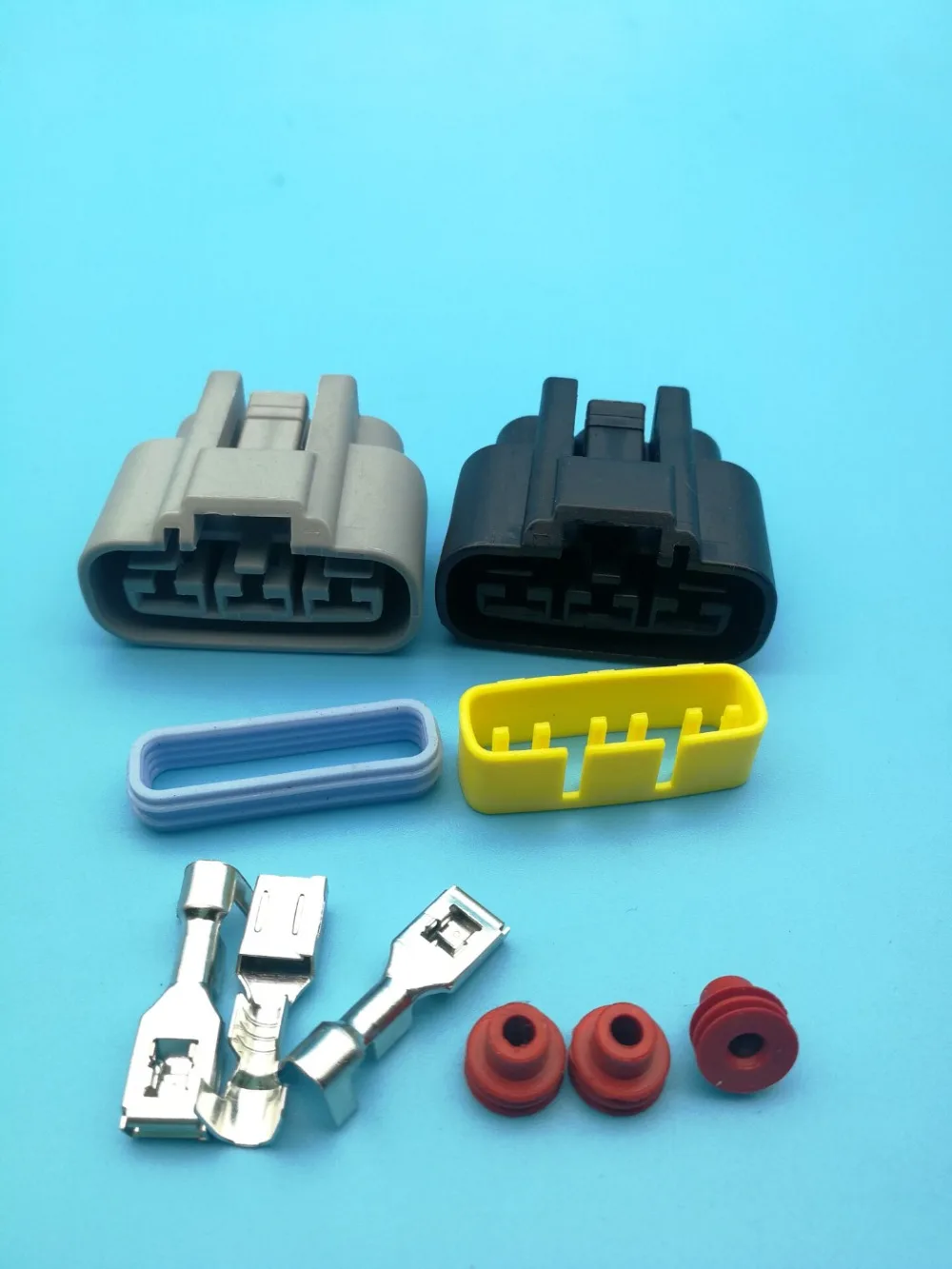 Free shipping 5sets gray or black color 3 Pin Power Cord Female Connector QLW Left Slot Connector QLW-A-3F-B QLW-A-3F-GR