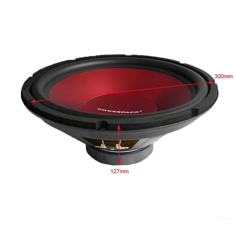 12インチ400Wパワフルカーオーディオサブウーファー改造レッド