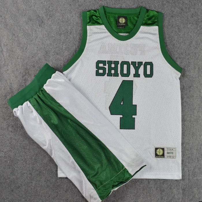 Shoyo High School Kenji Fujima No.4 Sport Uniform Cosplay Costume School Basketball Team Uniform Set Tops + Pants