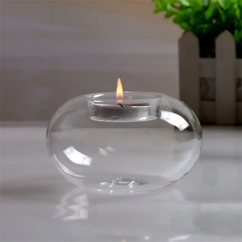 Glass Round Hanging Candle Light Holder Candlestick Party Home Decor Romanti