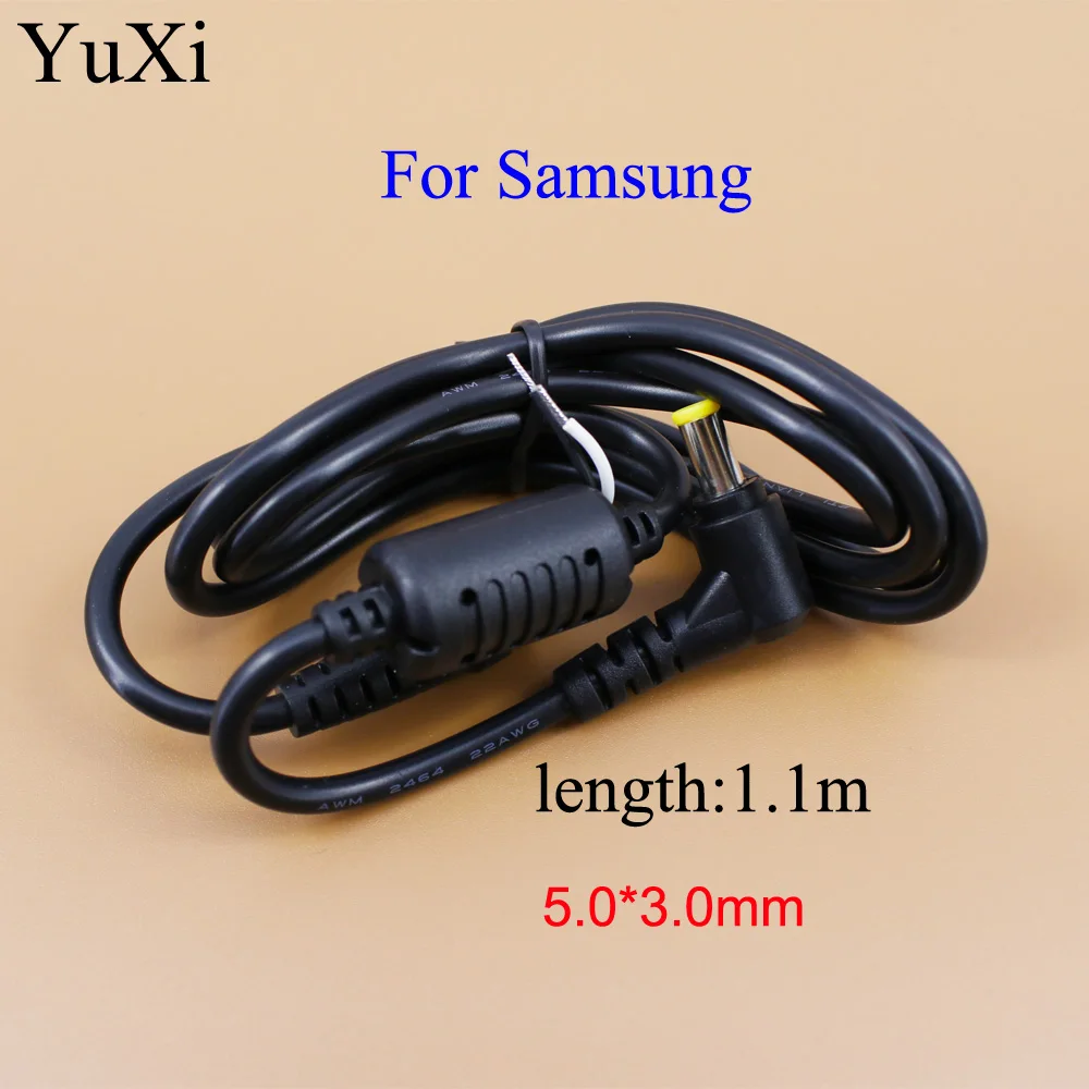 YuXi DC Tip 5.0mm x 3.0mm Male Plug Righe Angle Connector Cable For Samsung Laptop / Notebook, 5.0/3.0 with pin, 5.0*3.0mm