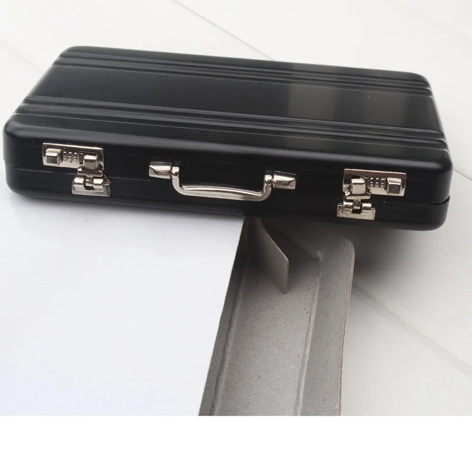 9.8*6.8*1.6cm New arrival safe aluminum Credit Card Holder Name Card Holder black red blue  4pcs/lot