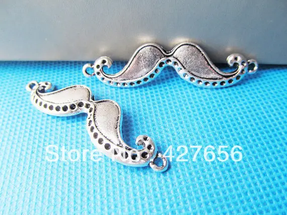 

20pcs Antique Silver tone Mustach for Diamond/Limestone Connector Charm/Finding CN0005-4