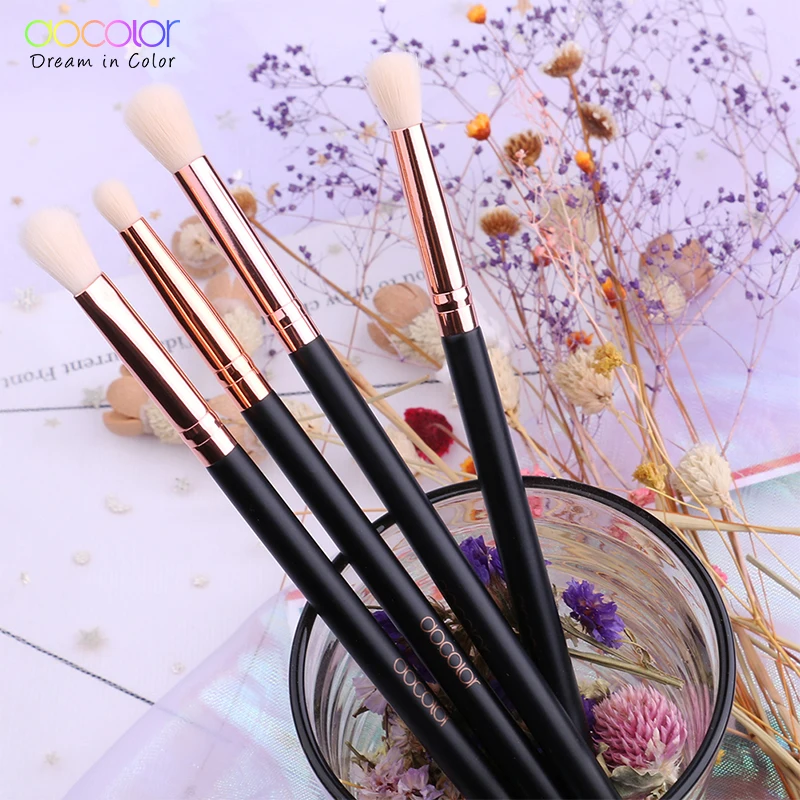 Docolor Makeup Brushes 4PCS Eyeshadow Brush Blending Eyebrow Make Up Brushes Synthetic Bristles Beauty Cosmetics Brush Set