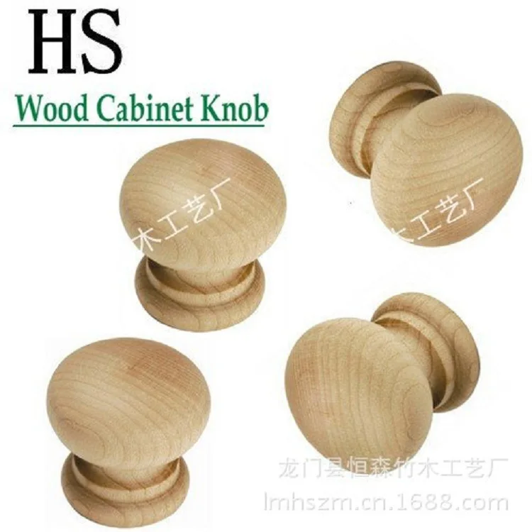 Manufacturers wholesale custom wood cabinets door handle wooden handle wooden handle drawer handle circular mushrooms