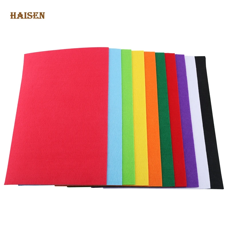 

Haisen Non Woven Fabric 2mm Thickness Polyester Felt Of Home Decoration Pattern For Sewing Doll Crafts Mix 10pcs Bundle,30x20cm