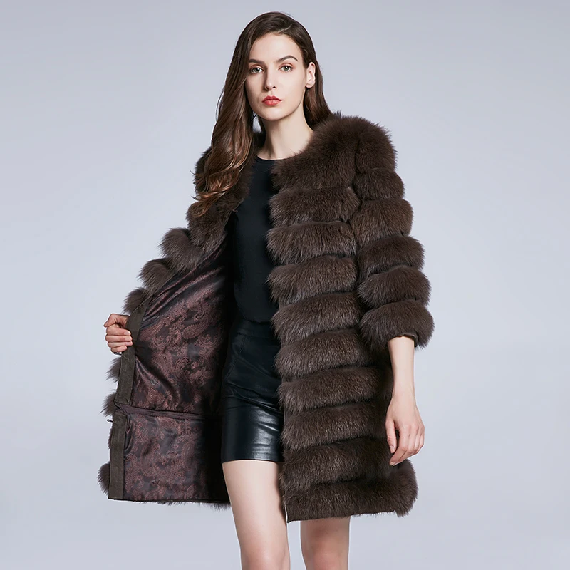 2020real fox fur  removable bottom women Fox fur coat warm thick HWT-C01