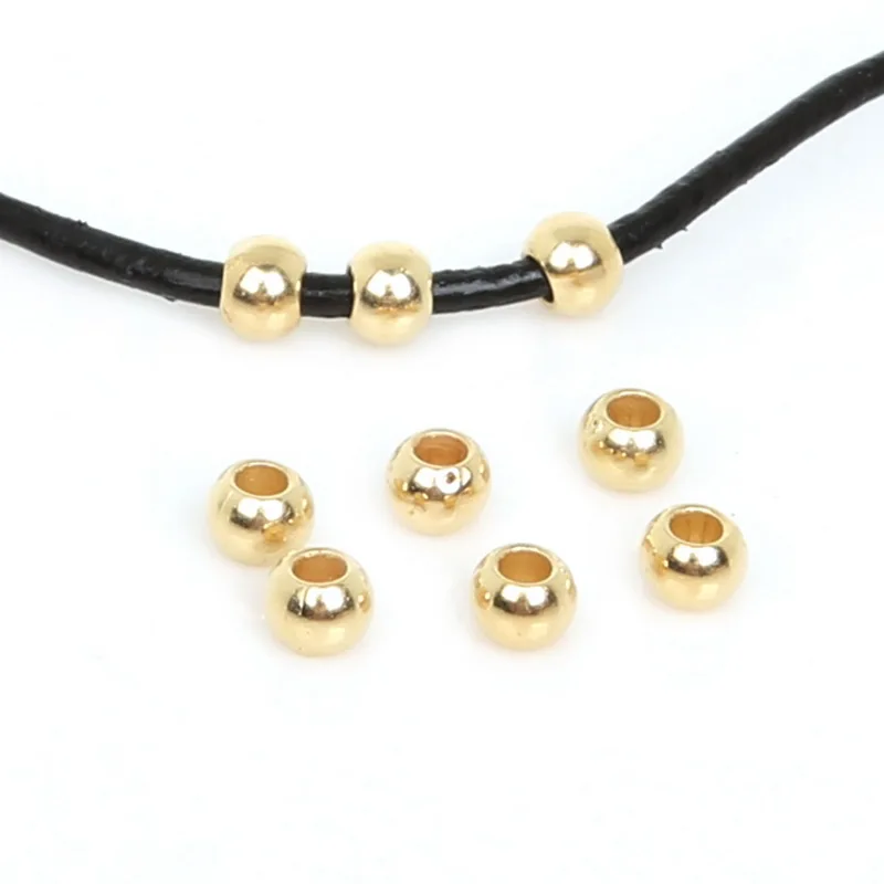 4/6/8/10/12mm 90-900pcs Gun-Metal/Gold/Silver Plated CCB Round Seed Spacer Big Hole Beads For Necklace Charm Jewelry making