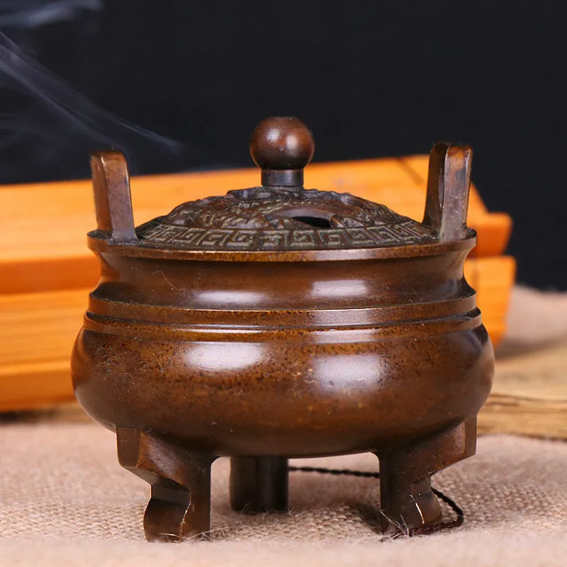 High-quality pure copper incense burner Household sandalwood  aromatherapy dish Chinese style China's pure copper simple