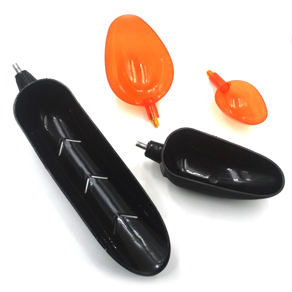 MNFT 8Pcs Sturdy Plastic Baiting Spoons 8mm Thread L S Toss Throw Spoon Carp Fishing Feeder Baits Tackle Tool