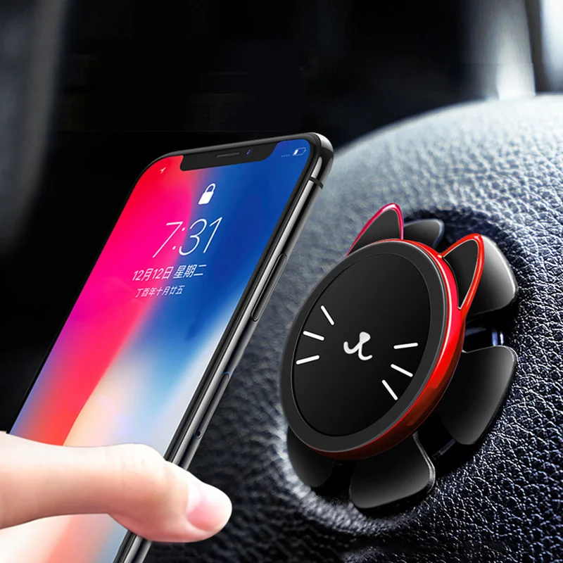 Magnetic Car Phone Holder Steering Wheel Mobile Smartphone Stand Magnet Support Cell In Car GPS For iPhone 13 XS Max Xiaomi mi9