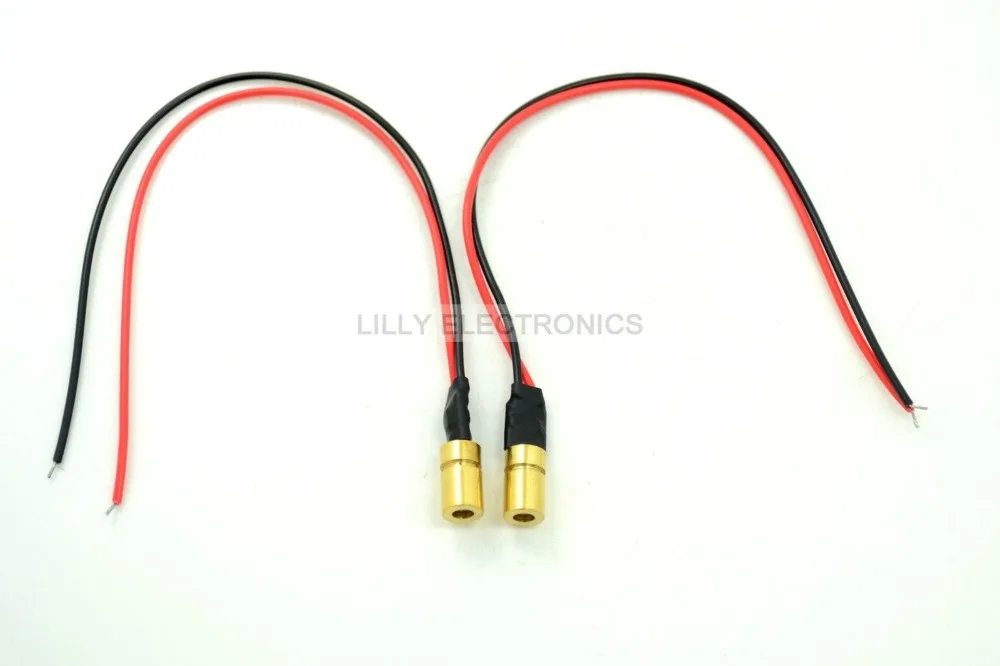 2pcs Mini Dot Orange Red Laser Diode Module 635nm 3mw 3V w/ Built-in Driver 6x10