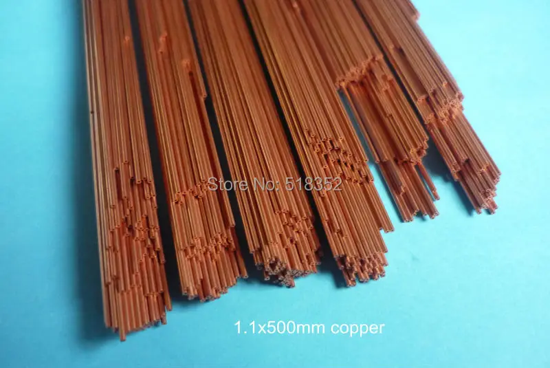 1.1mmx500mm Single Hole Ziyang Copper Electrode Tube for EDM Drilling Machines