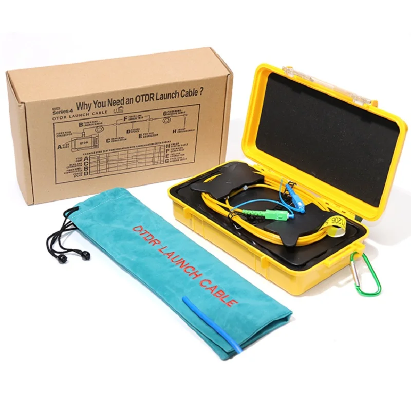 SC APC-SC UPC 1KM Singlemode otdr launch cable box Fiber Ring-Portable OTDR Launch Cable Box OTDR fiber tester extension line