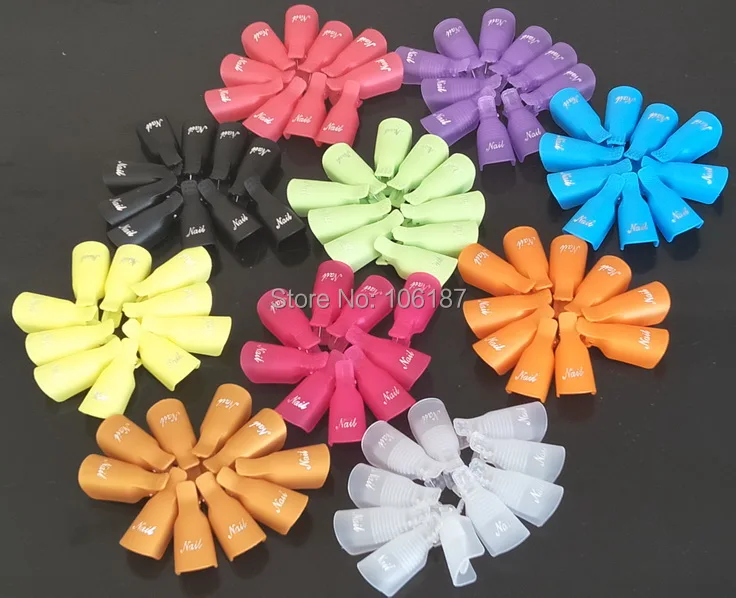 

10 Pcs Acrylic Reusable Gel Nail Polish Remover Wrap Nail Art Soak Off Nail Polish Remover Cleaner Clip Cap Gel Remover Tool