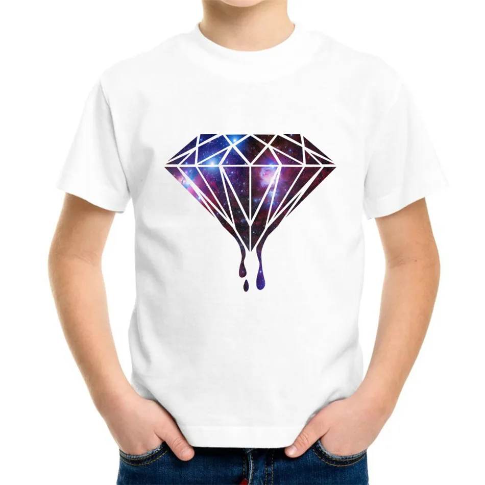 Joyonly Kids 3D T shirt Children's Short Sleeve T-shirt For Boys Girls Star diamond  Printed Cool Tops