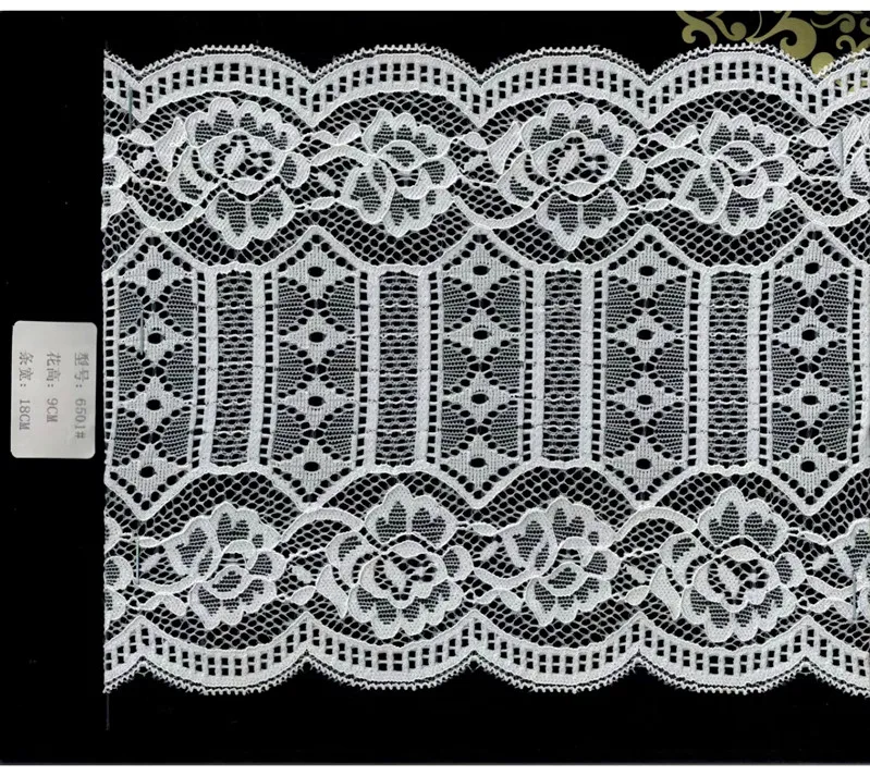 

18cm high quality nylon spandex elastic lace trim,YX-6501