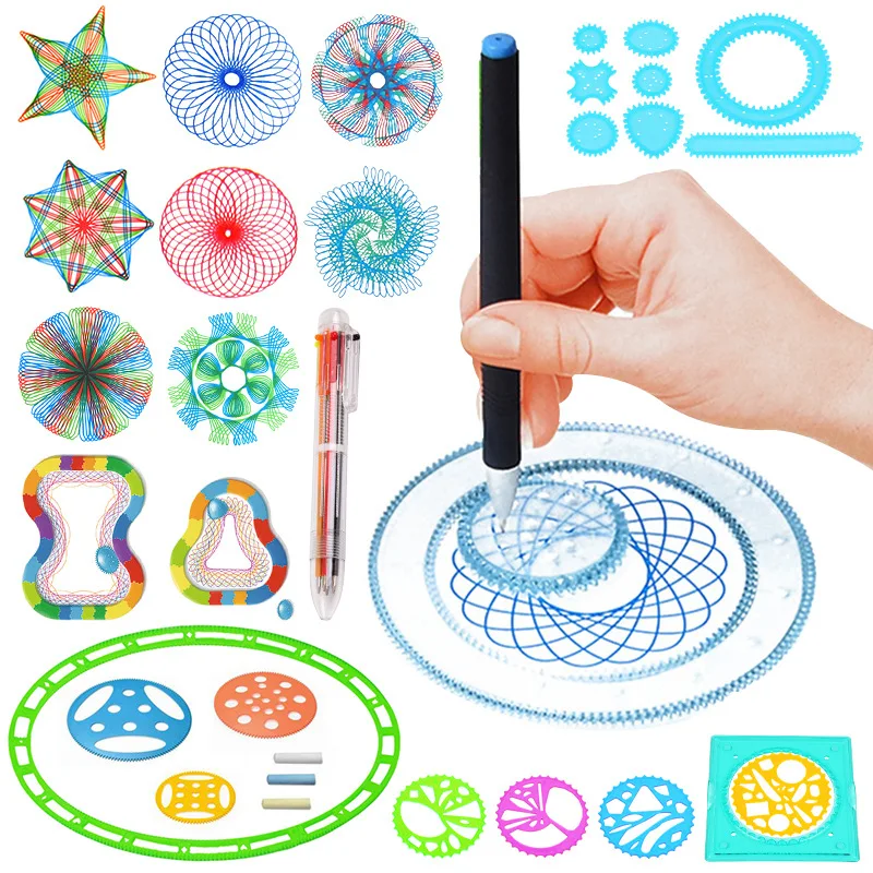 Puzzle de peinture spirographe multifonction, règle géométrique, outils de proximité pour étudiants, jouets de dessin, outil d'art d'apprentissage pour enfants