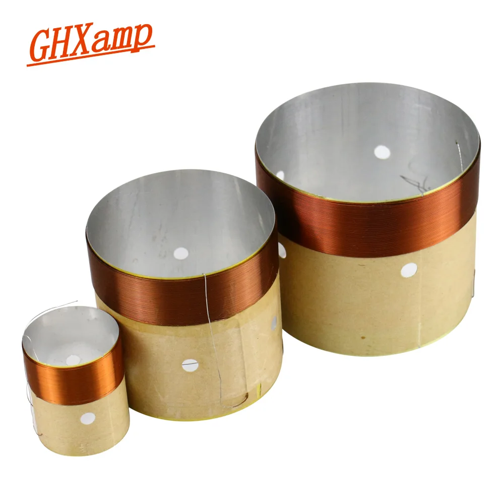 Ghxamp bobina de voz para baixo de alto-falante, 4 polegadas, 6.5 polegadas, 10 polegadas, subwoofer, reparo de alto-falante, 8ohm, branco, alumínio, saída de ar, 2 peças