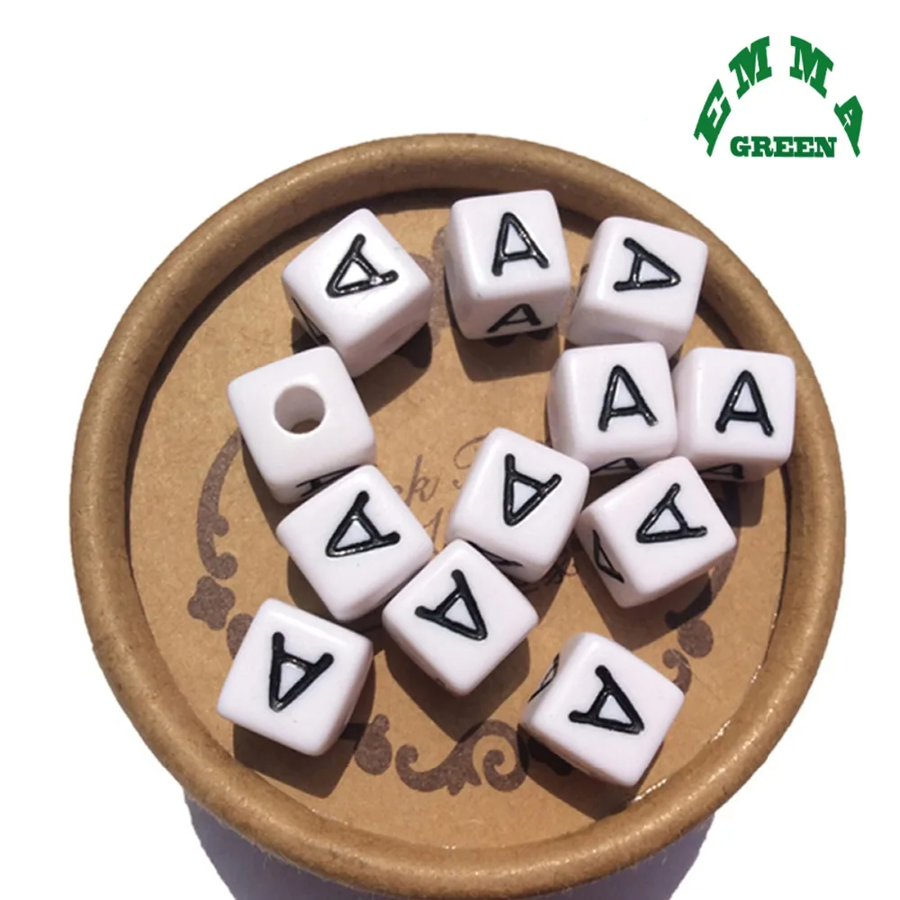 Acryic Letter Beads for Kids Jewelry Making 10mm 550pcs A-Z White Vowel Alphabets With Hole Loose Spacers Fit Women Bracelets