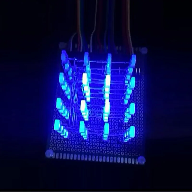 4X4X4 Blu HA CONDOTTO Cubo di Luce Kit 3D LED Kit FAI DA TE Suite di Elettronica per Arduino Articoli Elettronica Smart, smartwatch, bracciali smart