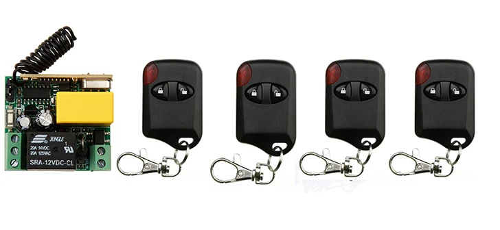 

AC220V 1CH Wireless Remote Control Switch System teleswitch 1*Receiver + 4 *cat eye Transmitters for Appliances Gate Garage Door