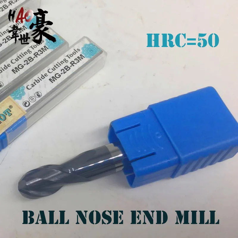 Bất hrc50 4 flutes tungsten carbide bóng nose end mill phay cutter