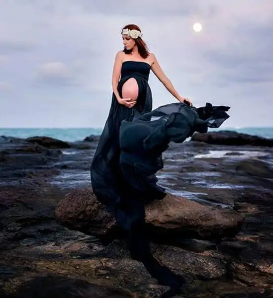 White and black Women pregnancy photography props dresses Clothes maternity long dress baby shower gown pregnant dresses