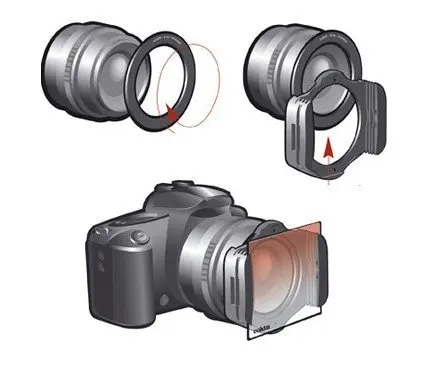 9 in1 1pcs(49-82) ring Adapter+ ND2 ND4 ND8+ Graduated Orange Blue grey square Filter for Cokin p series free ship+track number