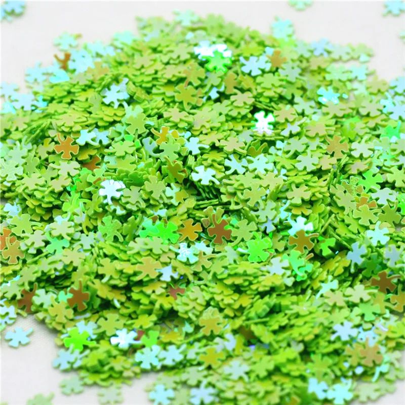 20 Gram 3mm Green Color Four-leaf Clover Sequins|Four-leaf Clover Scrapbooking Sequins|Nail Art Sequins