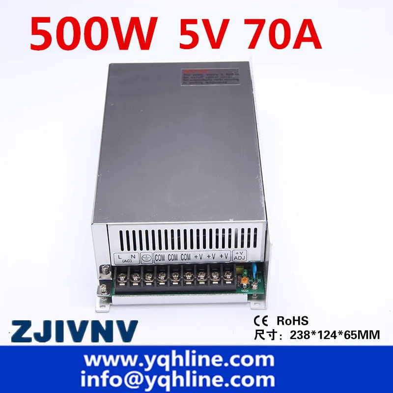 500w 5v 70A programmable switching power supply ac-dc single output SMPS suit LED ight CCTV Camera and industrial (s-500-5)