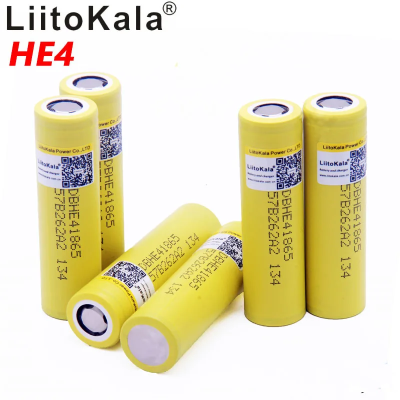 LiitoKala HE4 18650 akumulator litowo-jonowy 3.6V 2500 mAh akumulator może utrzymać, Max 20A, rozładowanie 35A