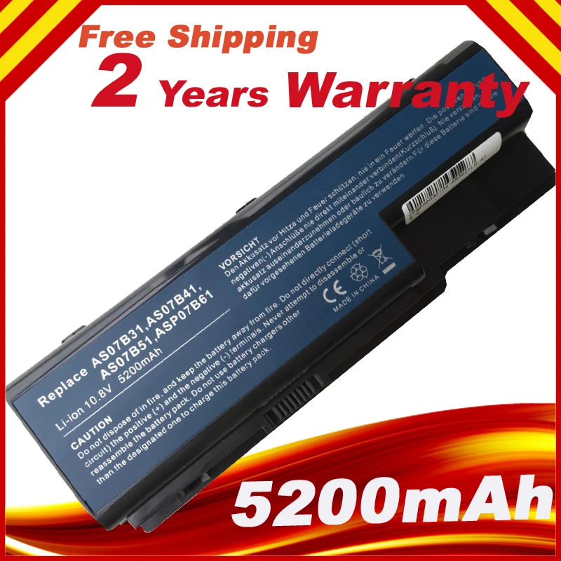 

5200mAh Laptop battery For Acer Aspire 5920 5920G 5315 5520G 6930 6935 7330 7520 7530 AS07B31 AS07B41 AS07B42 AS07B51 AS07B72