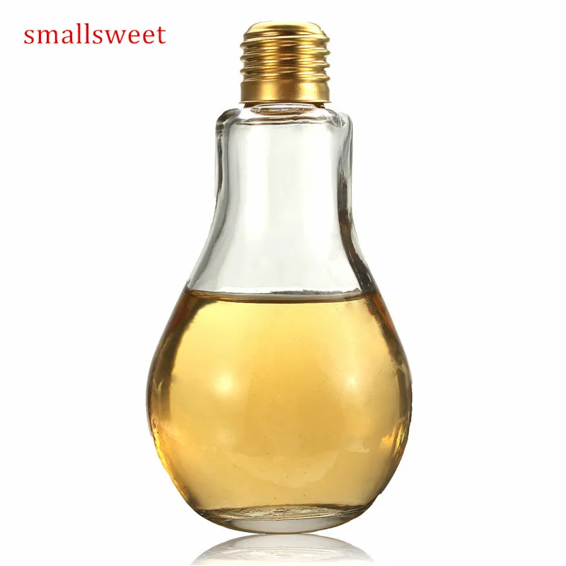 Light Bulb Glass Beverage Milky Tea Fruit Juice Drink Bottle With Lid Terrarium for Home Shop Tea with Milk Lamp Bulb Bottle