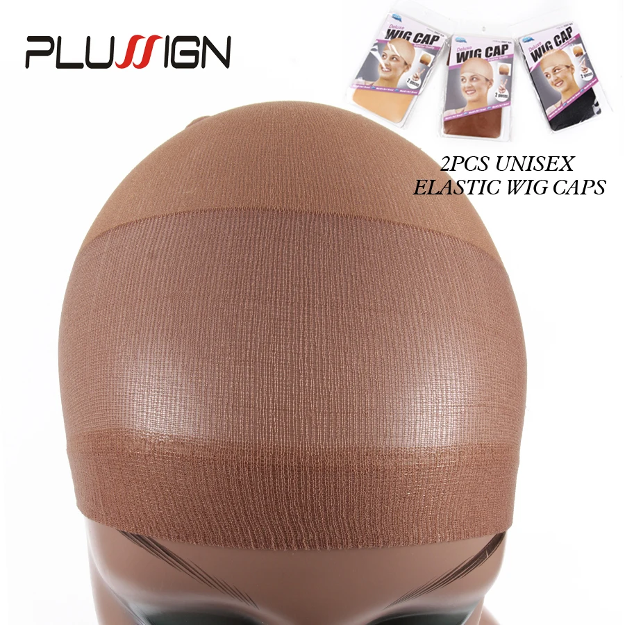 Gorro Invisible de red para peluca suave, forro para peluca, color negro, marrón, Rubio, Beige, 2 uds. (1 paquete)