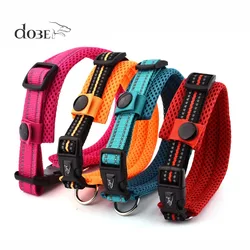 New Stylish Dog Collar Nylon Reflective Pet Collars Quick Release Dog Necklace Basic Collar with Mesh Padded Strap