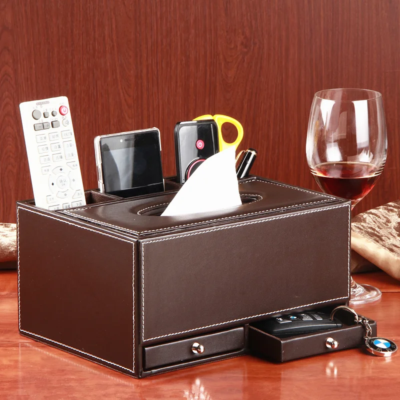 

Multifunctional Tissue Storage Box With Drawer for Home