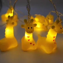 10LED Christmas LED String Light Giraffe Battery Operated Lights Night Lights Halloween for Baby Bedroom Home Decoration Lights