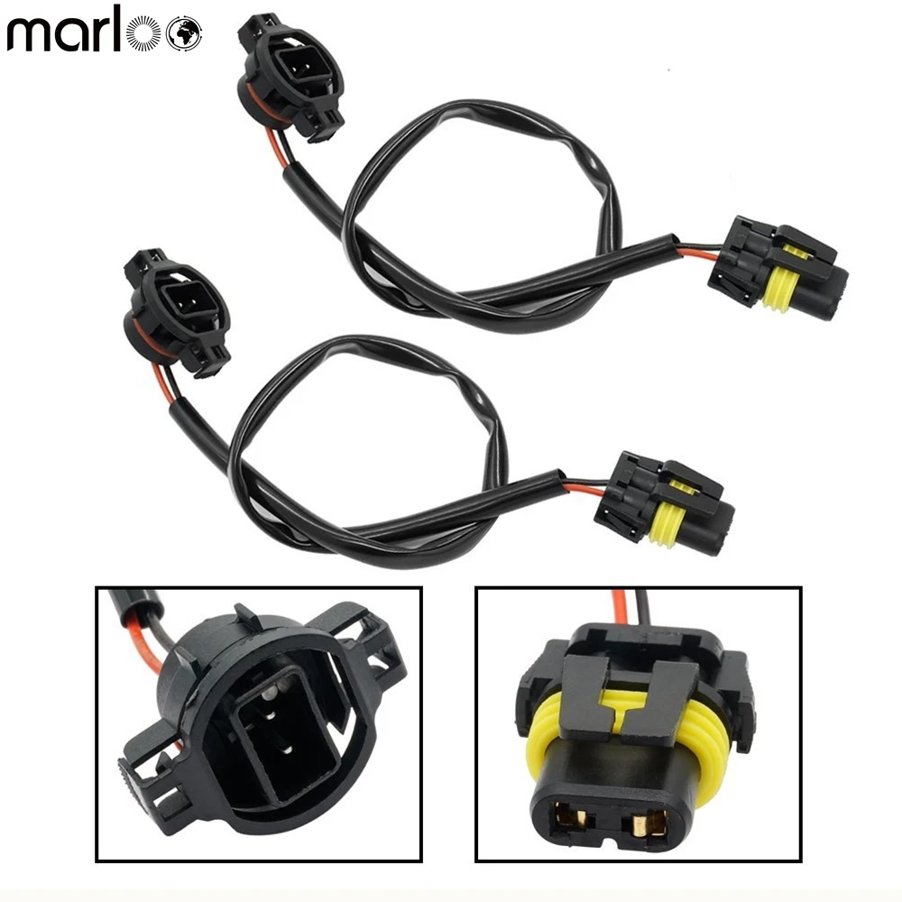 Marloo LED Fog Lights Lamp Adapter Wires For 2010 and up Jeep Wrangler JK 9005 9006 to 5202 2504 H16