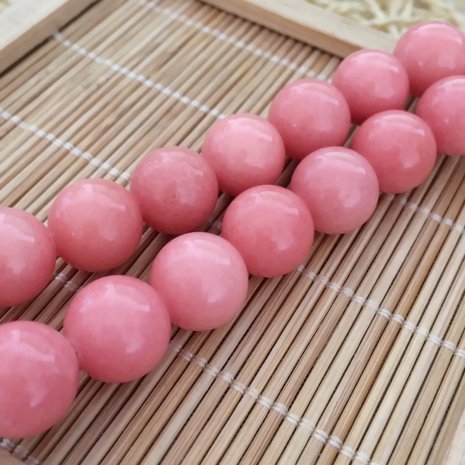 Fashion pink Rhodochrosite 4mm 6mm 8mm 10mm 12mm charms stone chalcedony round loose beads diy jewelry making 15inches GE409