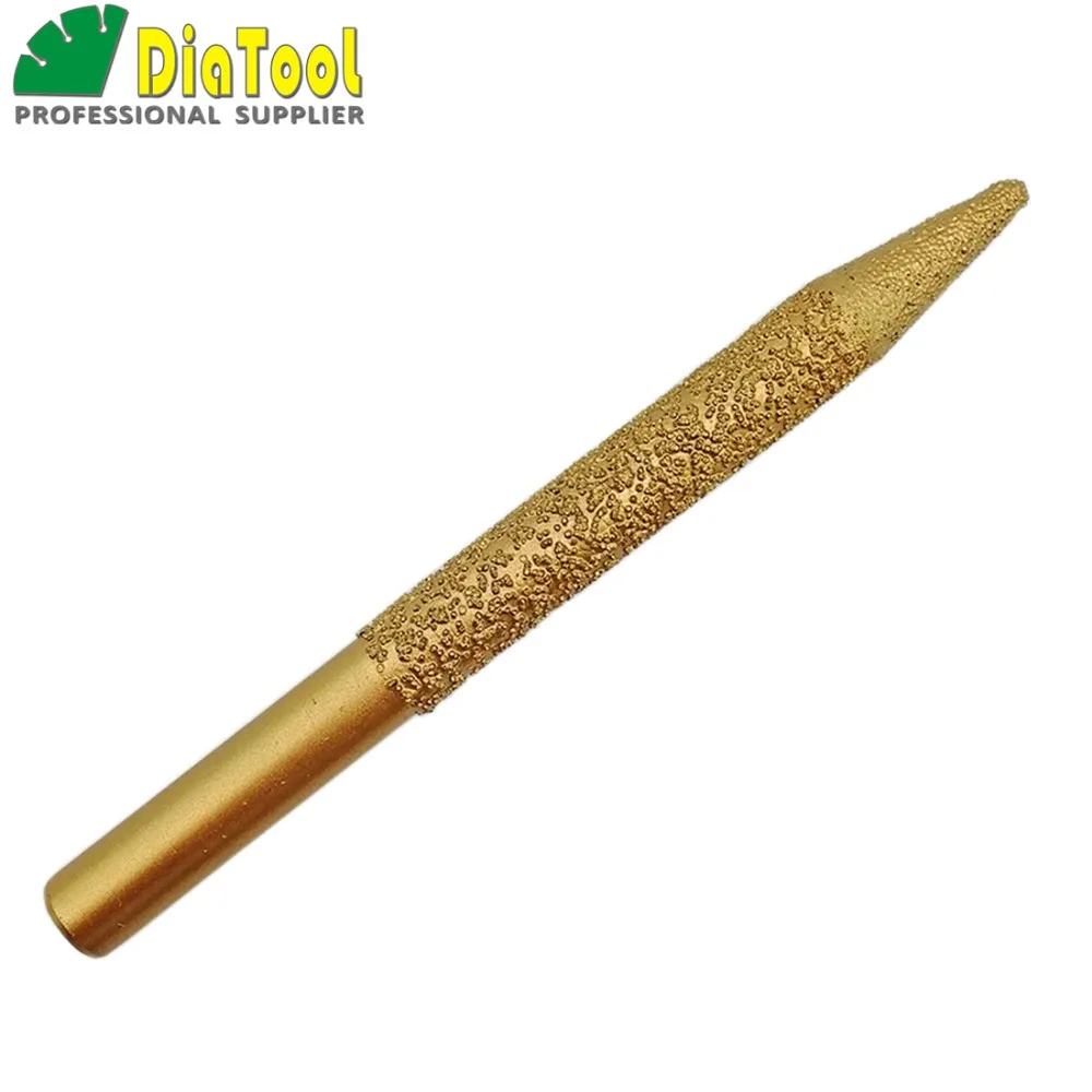 

DIATOOL 1pc CNC Taper Ball-end Cutter 12-4/100mm Rotary Burrs For Granite Marble Vaccum Brazed Diamond Engraving Bits