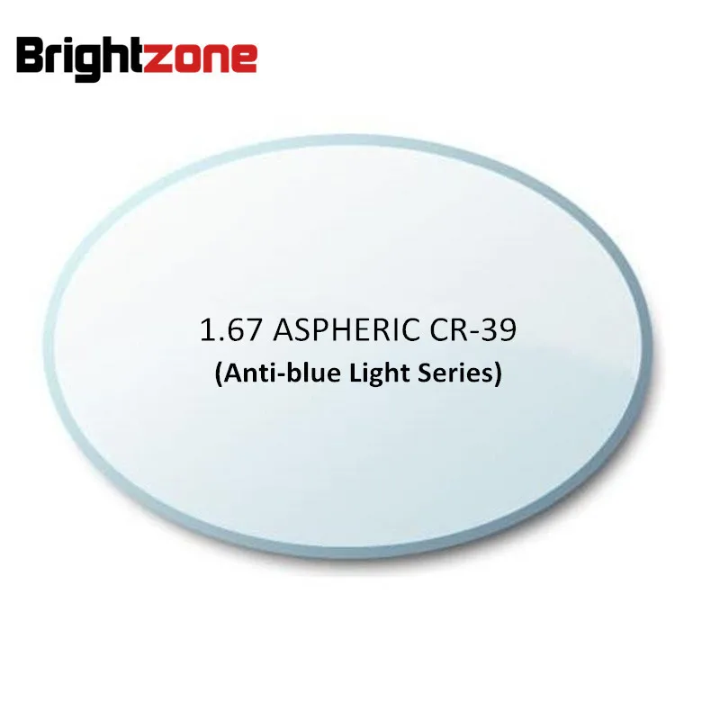 1.67 Index Aspheric Anti-blue Light Computer Radiation UV Protection HC AR CR-39 Resin Glasses Point Diopter Prescription Lenses