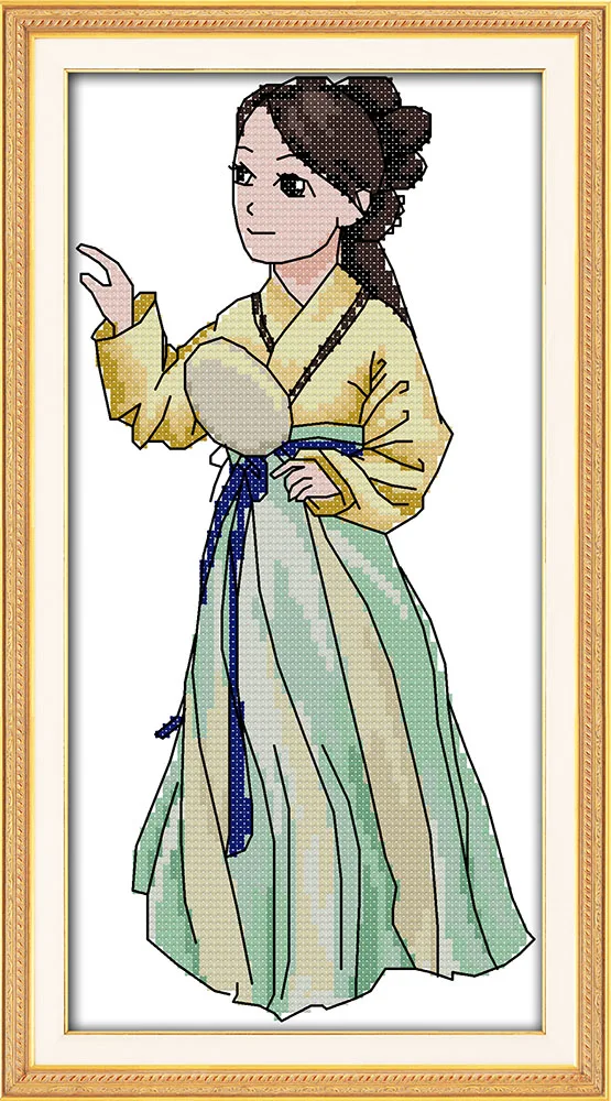 The Hanfu beauty (2) cross stitch kit People count 18ct 14ct 11ct print embroidery DIY handmade needlework craft tool decor