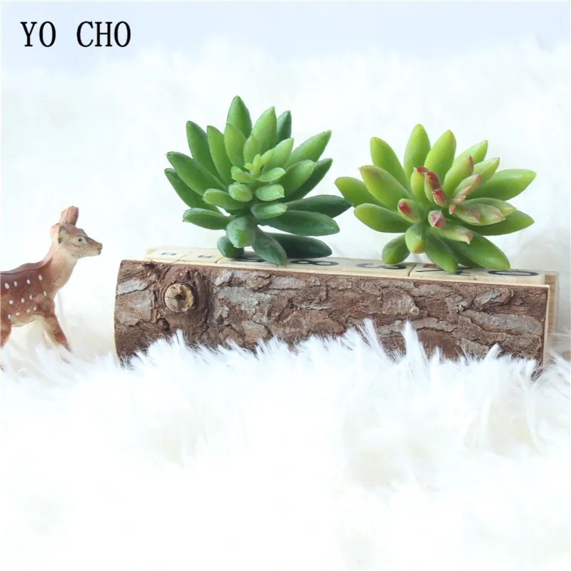 YO CHO 1PC Green Artificial Succulent Plants For Lawn Garden Home Bar Wedding Decoration DIY Fake Mini Snow Lotus Succulents